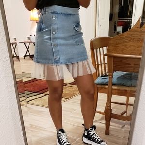 Denim and tulle skirt, M